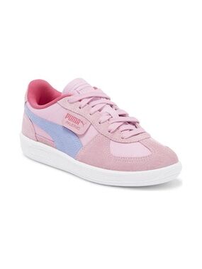 Puma Palermo Kids Sneakers Pink Suede T Toe Lace Up Size 2C